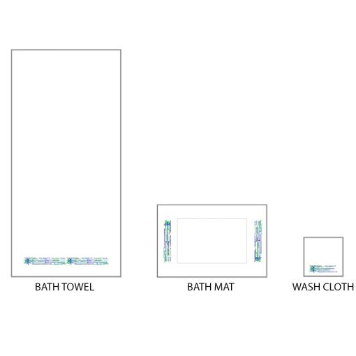 Graffiti Embroidery Terry by Dea Linens Bath Mat - Soft