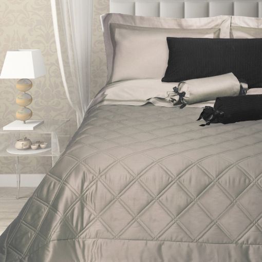 Onice by Dea Linens Quilted Cushion Cover - Raso Cotton Sateen