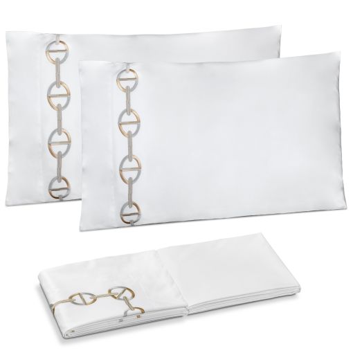 Chaine Embroidery Percale Elegante by Timothy Corrigan for DEA Pillowcase