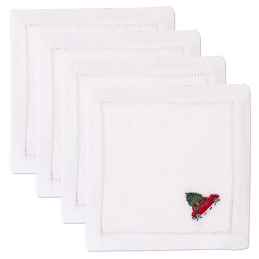 Christmas Tree Car Cocktail Napkins by Henry Handwork