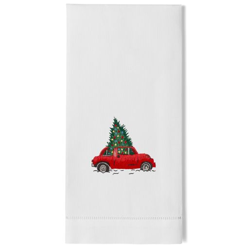 Christmas Tree Car Hand Towel by Henry Handwork