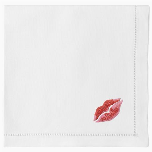 Kiss Dinner Napkin by Henry Handwork