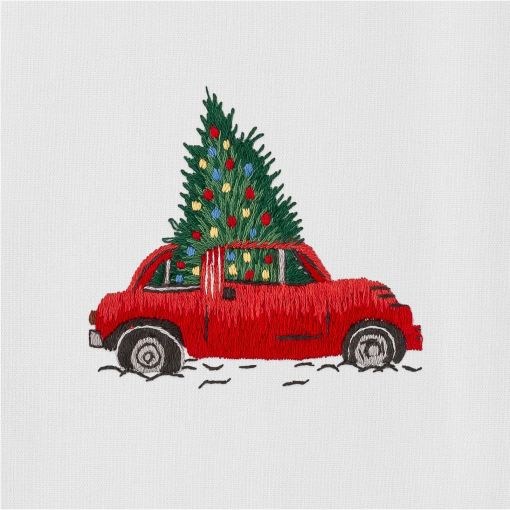 Christmas Tree Car Dinner Napkin by Henry Handwork