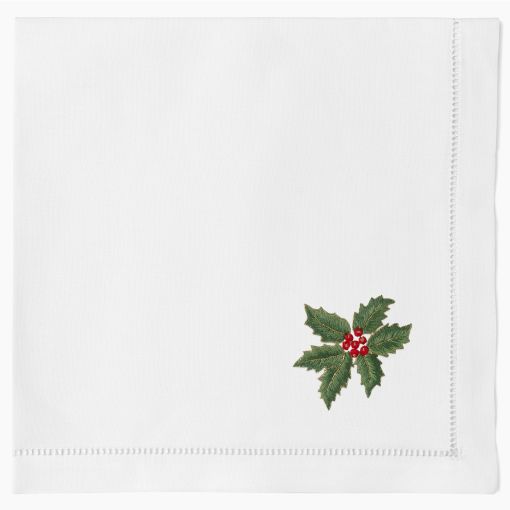 Holly Gold Dinner Napkin by Henry Handwork