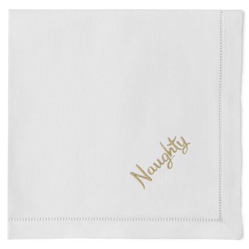 Naughty & Nice Mixed Dinner Napkin by Henry Handwork
