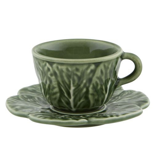 Cabbage by Bordallo Pinheiro Cup and Saucer