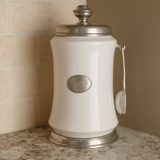 Tuscan Coffee Canister with Spoon by Arte Italica