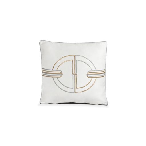Chaine Cotton Panama Embroidery Pillow by Timothy Corrigan for DEA