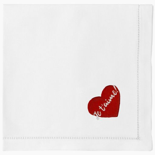 Je T'Aime Dinner Napkin by Henry Handwork
