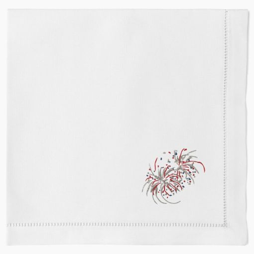 Happy 4th Fireworks Dinner Napkin by Henry Handwork