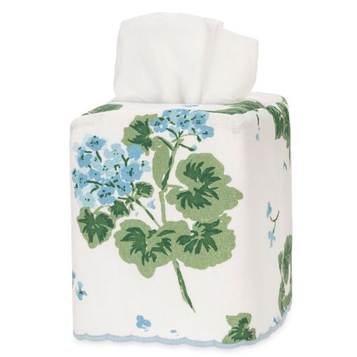 Geranium Linen Tissue Box Cover by Matouk