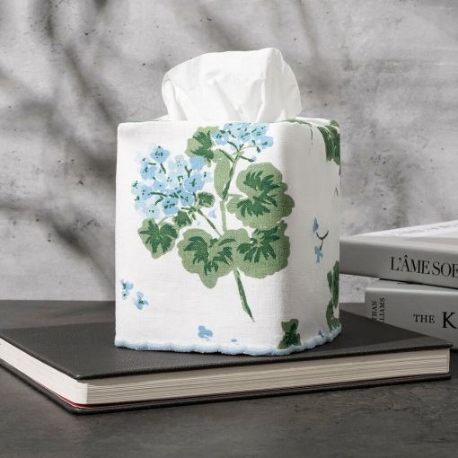 Geranium Linen Tissue Box Cover by Matouk