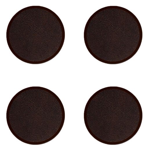 Faux Shagreen/Brushed Bronze Coasters by Addison Ross