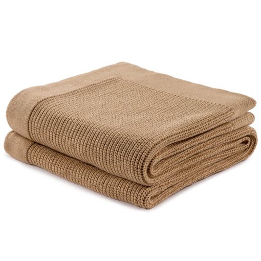 Heritage Natural Cotton Knitted Throw by Hamam