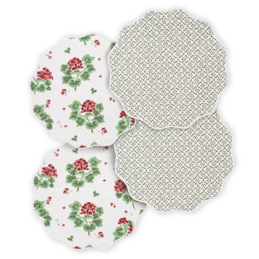 Geranium/Laksha Reversible Quilted Placemat by Matouk