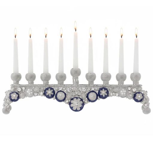Blue & White Charisma Menorah by Olivia Riegel