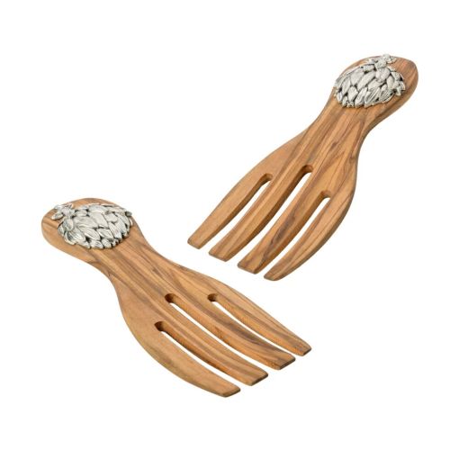 Artichoke Olive Wood Salad Server Set by Arte Italica