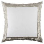 Euro Pillow - White Linen/Buff Velvet Applique