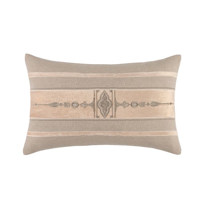 Small Rectangle Pillow - Natural/Salmon/Dark Rice