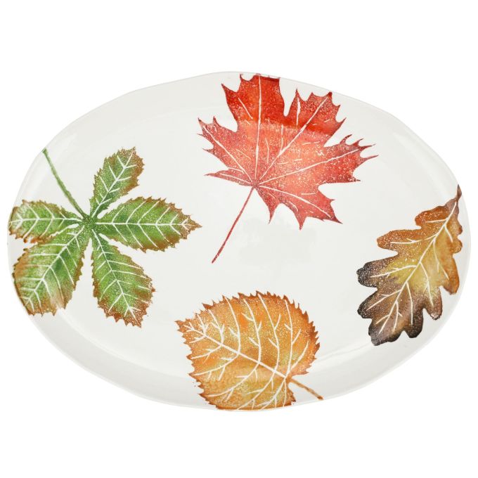 Large Oval Platter - Leaves