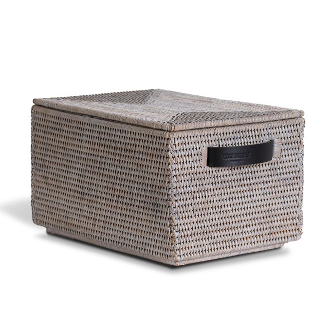 Storage Box with Lid - Light Rattan