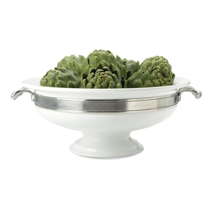 Centerpiece with Handles - White
