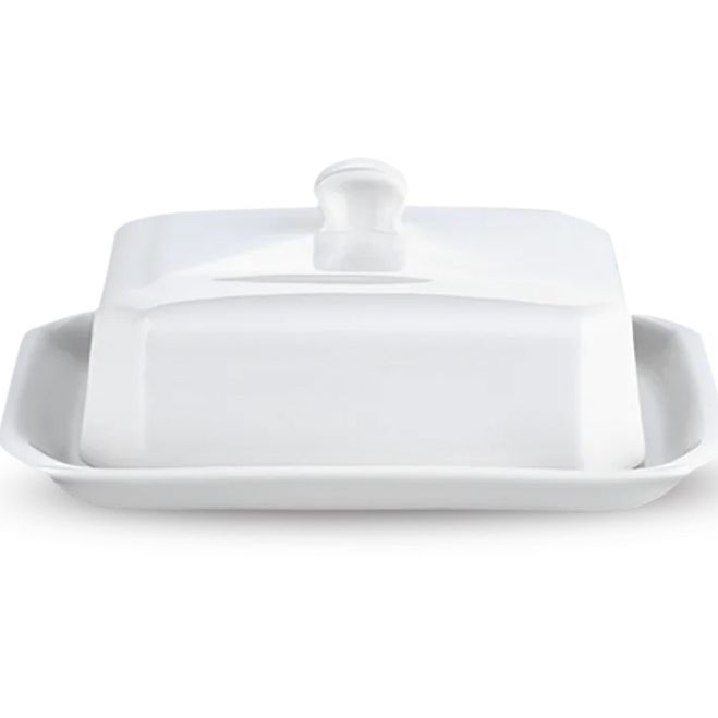 Large European Style Butter Tray - White