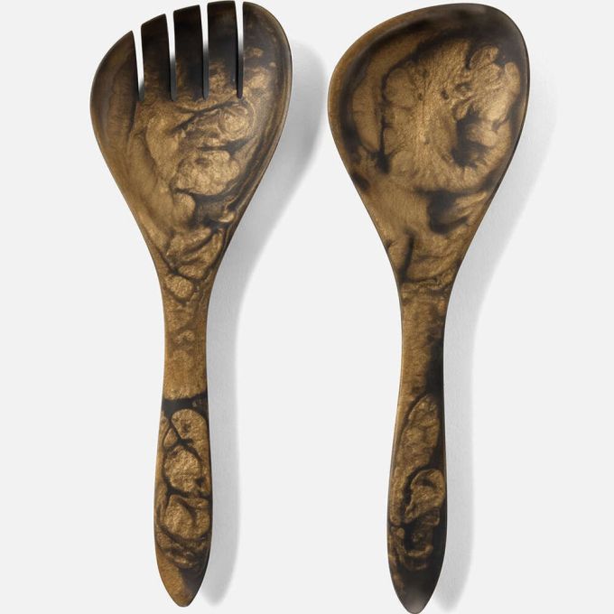 Laney White Swirled Serving Set Spoon & Fork