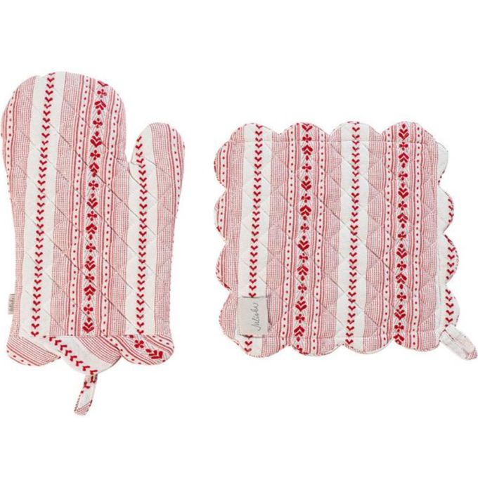 Juliska Villa Stripe Oven Mitt and Pot Holder