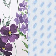 Multicolor Flowers/Blue Dots