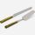 Cake Serving Set - Olive Green/Polished Silver